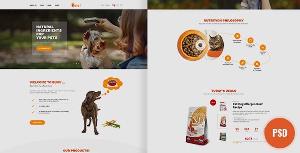 Pet Food Shop PSD Template