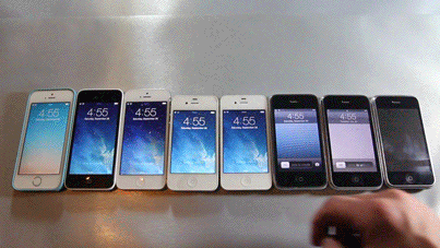 Swiping multiple iPhones Gif
