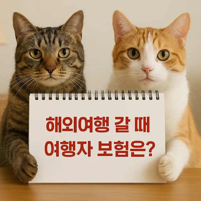 해외여행 시 여행자 보험 필요성을 알리는 메시지를 담은 이미지