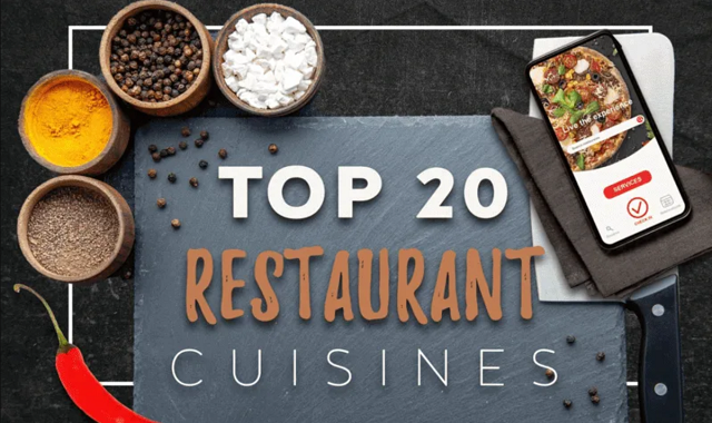 Top 20 Restaurant Cuisines #Infographic - Visualistan