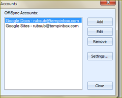 เลือก account ใน google doc