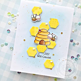 Sunny Studio Stamps: Just Bee-cause Frilly Frame Dies Because Cards by Franci Vignoli