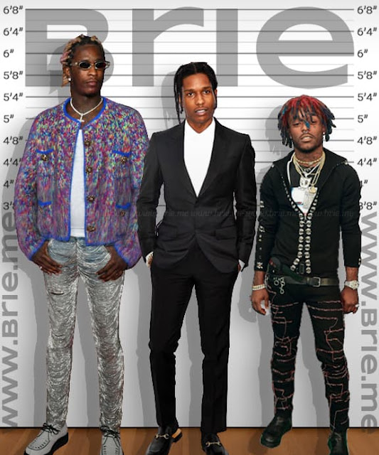 ASAP Rocky standing with Young Thug and Lil Uzi Vert