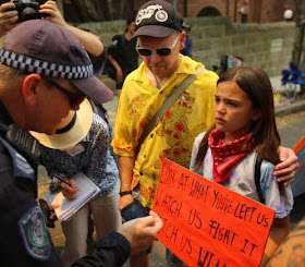 Issy and father Sydney climate rally