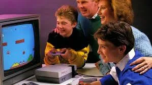 Familia jugando videojuegos