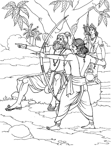 Vishwamitra giving astras to Rama