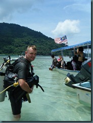 Jim off for a dive, Malaysia Jim off for a dive, Malaysia
