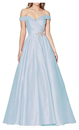 Off Shoulder Satin Prom Dresses Long Sweetheart - Applique Beaded Pleated