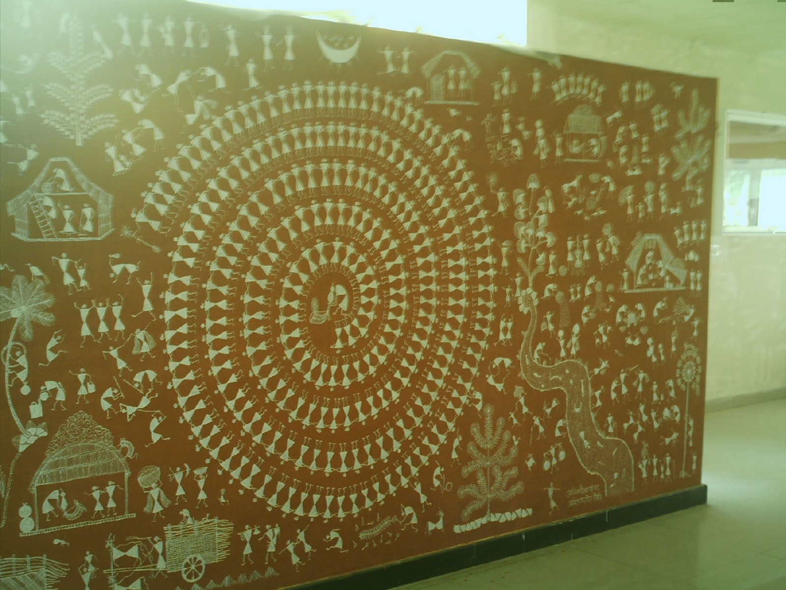 wall paint designs  And Adiwashi Culture Warli Painting From : Dahanu-Taluka,Thane-Dist