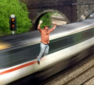 Jump off a speeding train