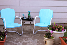 paint aqua metal chairs, paint outdoor metal chairs turquoise