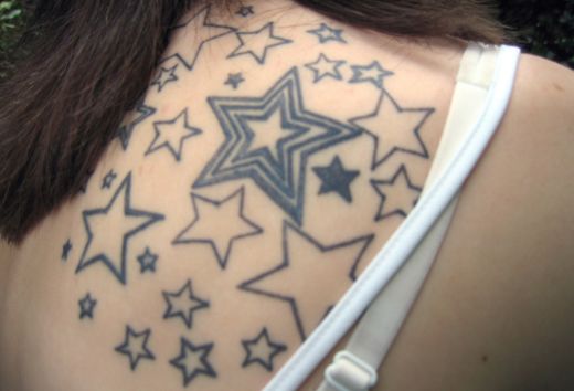 tattoos for girls on back stars. me this star back tattoo