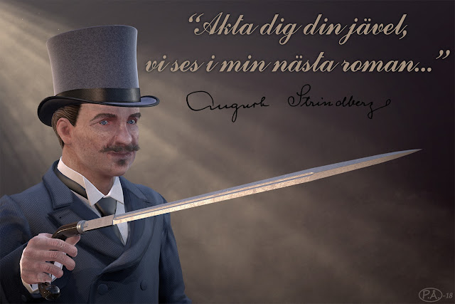 August Strindberg, sword cane, svärdskäpp, 3D-model, PÅ-18, 