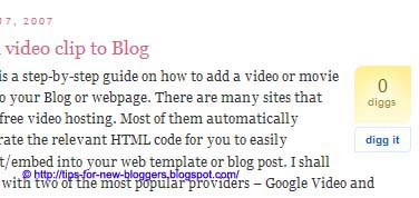 Add Digg button to Blogger or Blogspot