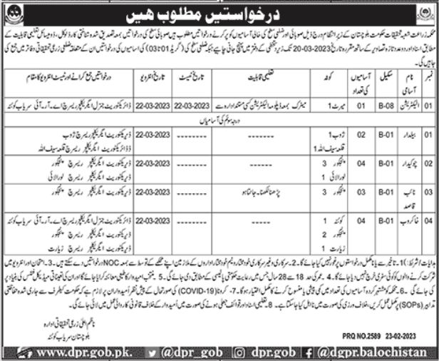 Latest Agriculture Research Institute Management Posts Quetta 2023