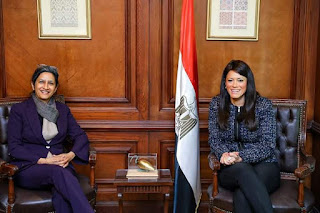 وزيرة التعاون تستقبل نائب رئيس مجموعة البنك الدولي للتنمية البشرية خلال زيارتها للقاهرة