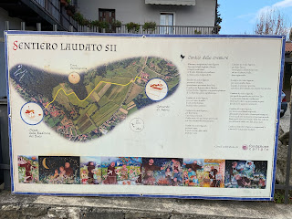 The sign for the trail Laudato Sii.