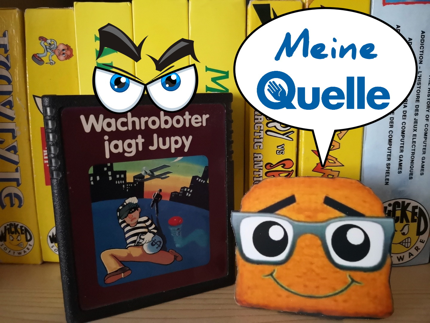 Atari 2600 Spielkartusche Wachroboter jagt Jupy