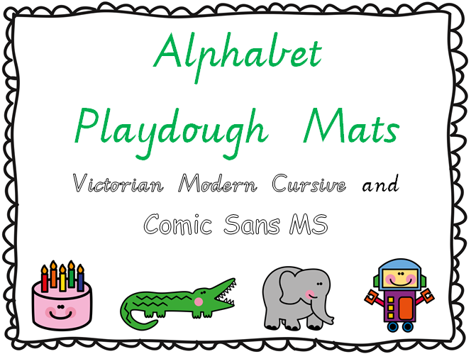 http://www.teacherspayteachers.com/Product/Alphabet-Playdough-Mats-Victorian-Modern-Cursive-1114916