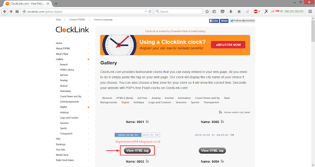 Cara Memasang Widget Jam Keren di Blog | Dapur Tutorial
