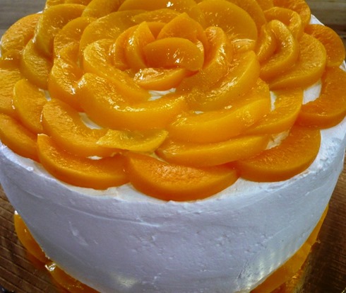 Torta de melocotones de María Eugenia López @casallamozas