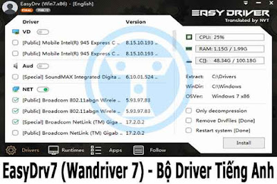 WanDriver 7 (EasyDrv7) Tiếng Anh – Bộ Driver Full Cho Win