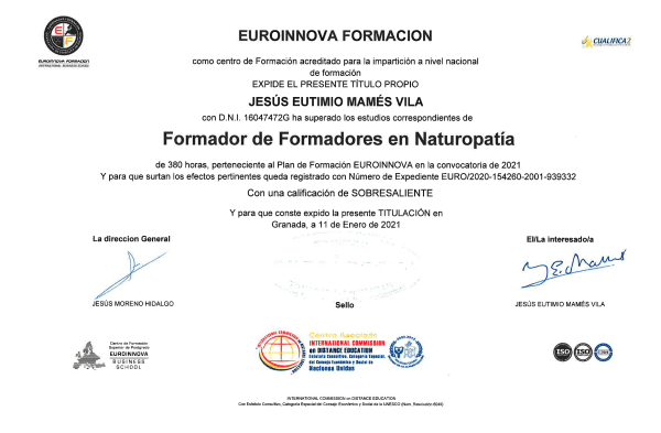 Título Formador de Formadores en Naturopatía