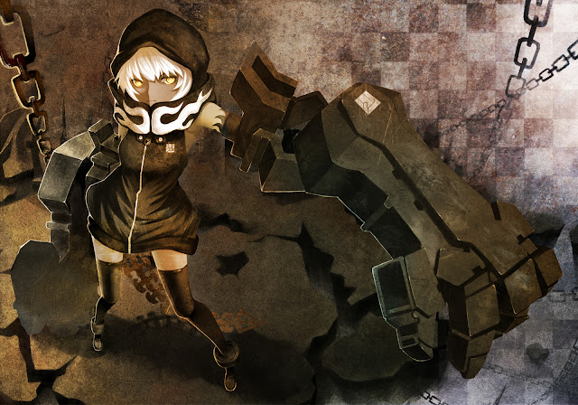   Black Rock Shooter Strength Anime Girl Hood Chain Big Knuckle HD Wallpaper Desktop Background