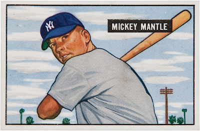 Mickey Mantle's baseball card portrait