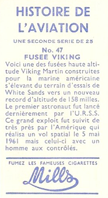 1962 Mills : Histoire de L'Aviation Series 2 #47 - Fusee Viking