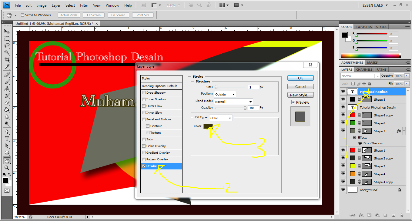 Tutorial photoshop cara membuat dan contoh desain kartu 