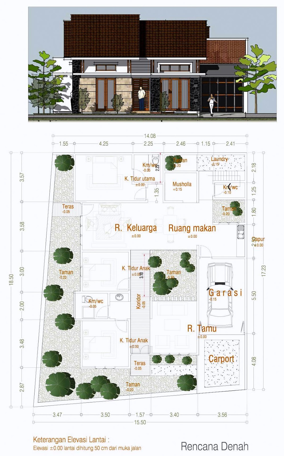 Denah Rumah Melebar Samping Denah Rumah