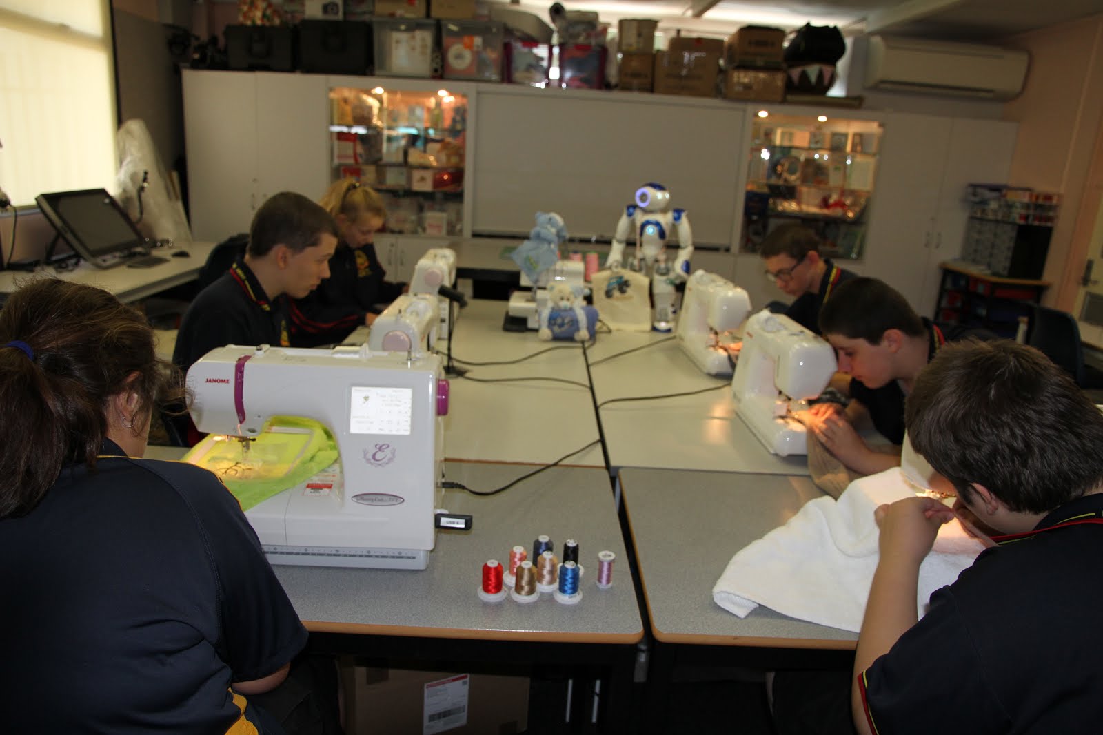 Sewing with Phil, our NAO robot