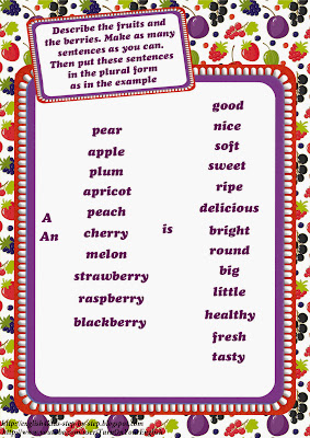 describing fruits and berries printable worksheet