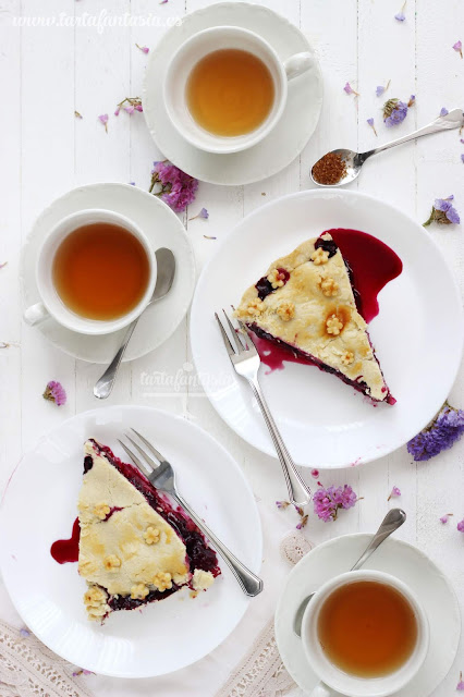 receta tarta de arándanos