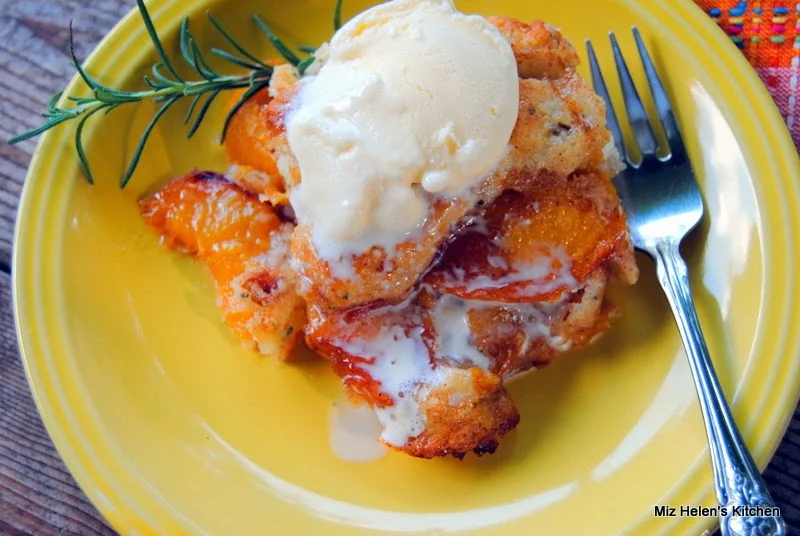 Rosemary Crusted Peach Cobbler at Miz Helen's Country Cottage