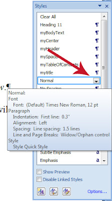 Modifying MS Word Styles