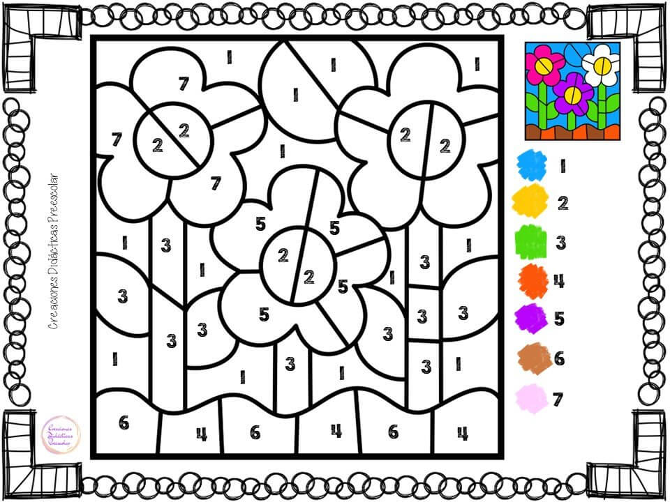 Juego de colorear por números para niños página para colorear con