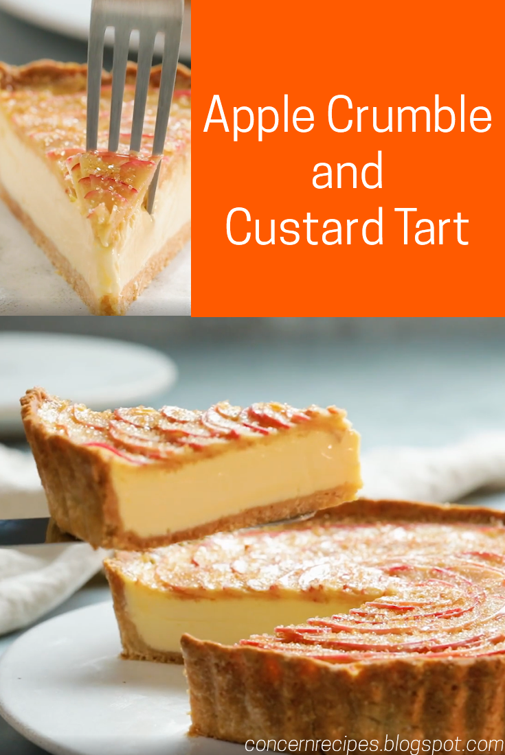 Apple Crumble and Custard Tart