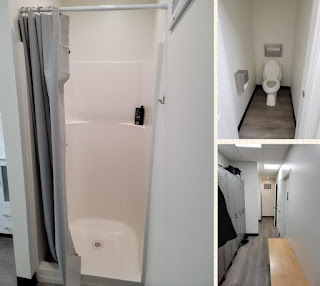 Used modular locker, shower and restroom