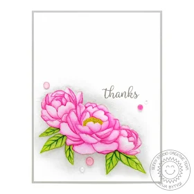 Sunny Studio Stamps: Pink Peonies Sunflower Fields Everyday Card by Anja Bytyqi