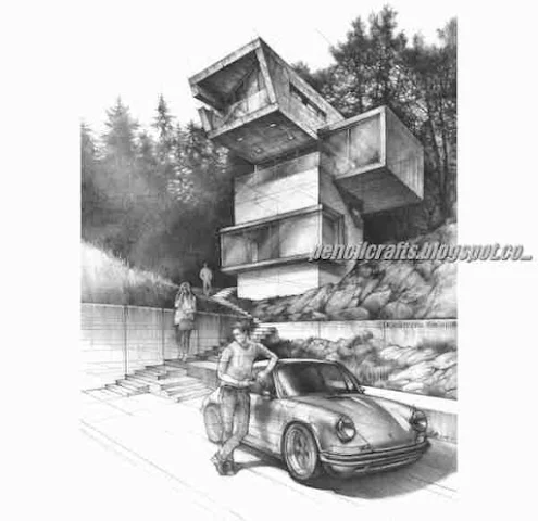Tree House Pencil Drawing