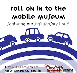 Children's Museum of Franklin rolls their Mobile museum into Vendetti Motors - Sunday, May 5