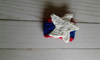 crocheted napkin ring for the forth of july