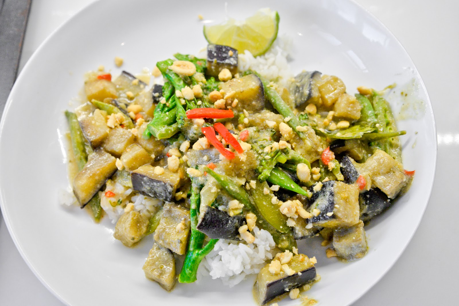 vegetarian Thai green vegetable curry