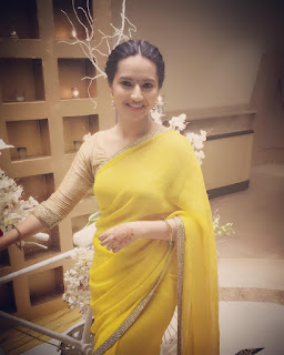 Isha Chawla yellow saree lovely hd pic