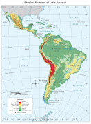 Physical map of Latin America. Major physical features of Latin America. (physical map latin america)