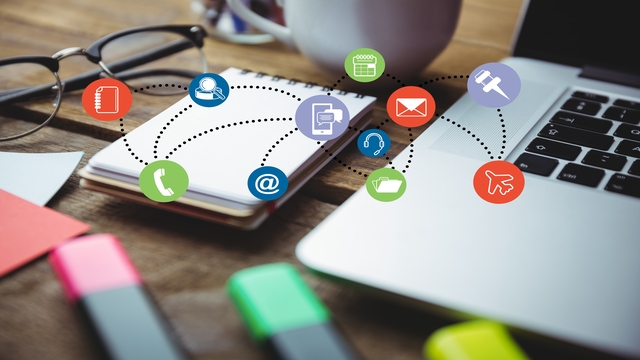connected icons in digital marketing