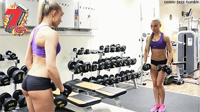 Hot fitness babe in workout | animated gif