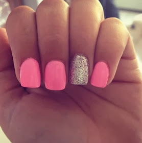 pink nail art design 